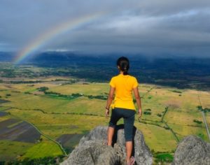 femme, arc-en-ciel